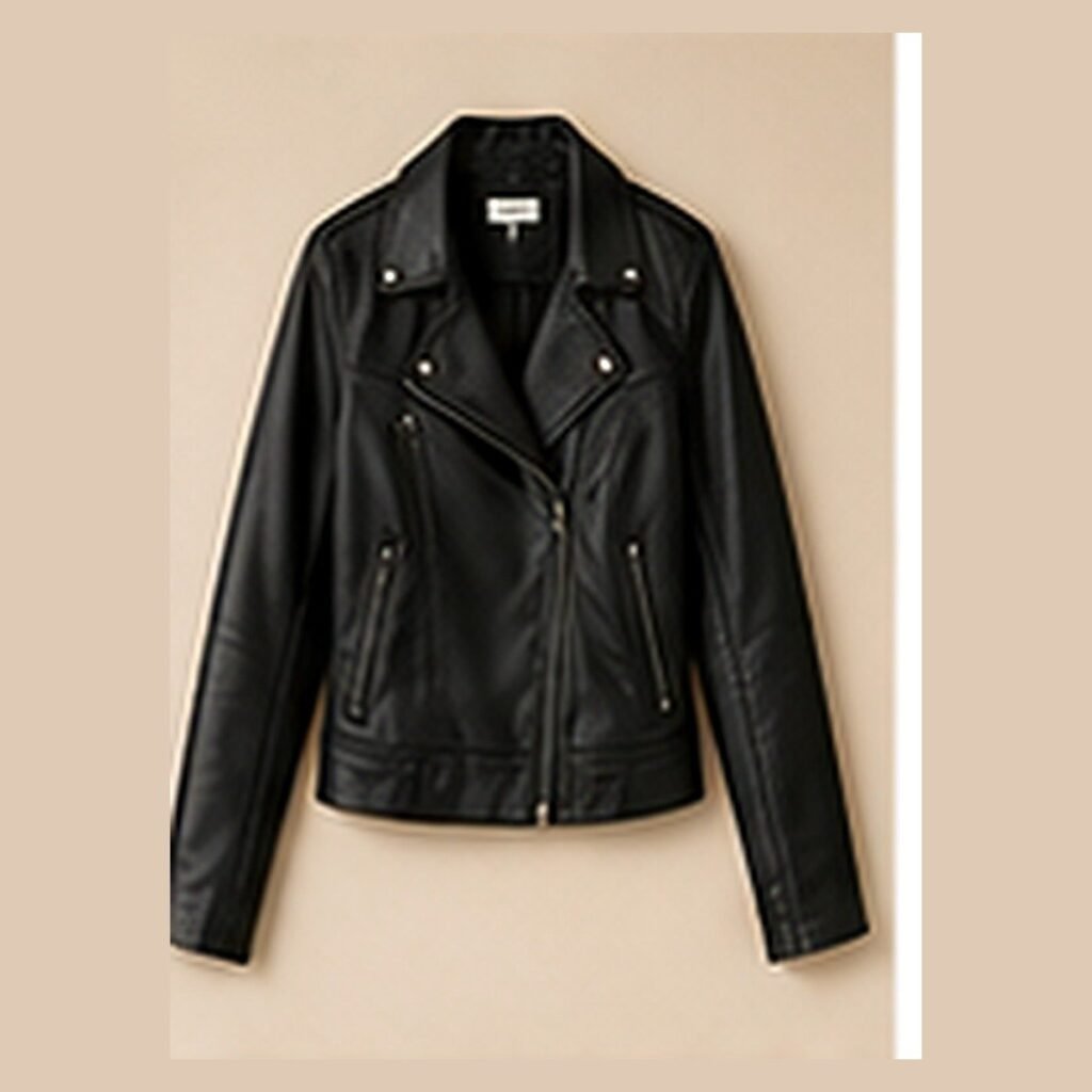 Cropped Faux Leather Jacket